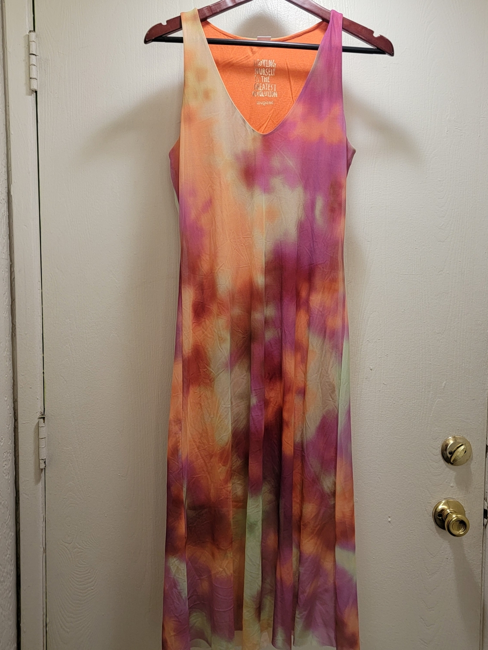 Desigual Tie-Dye Maxi Dress in Orange, Pink, Purple